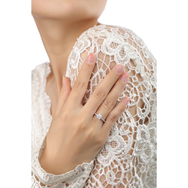 Princess Lab Grown Diamond Solitaire Bloom Hidden Halo Bridal Ring Image 4 Diamonds Direct St. Petersburg, FL