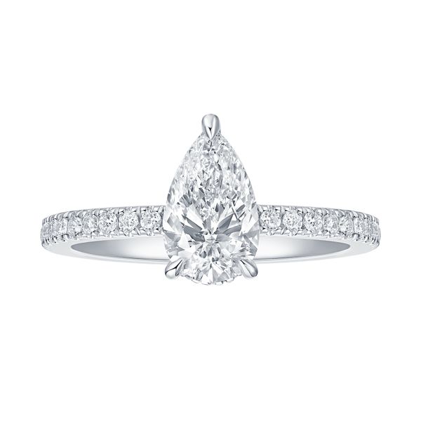 Pear Lab Grown Diamond Solitaire Bloom Hidden Halo Bridal Ring Diamonds Direct St. Petersburg, FL