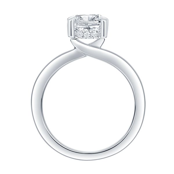 Cushion Lab Grown Diamond Solitaire Knot Hidden Halo Bridal Ring Image 2 Galicia Fine Jewelers Scottsdale, AZ