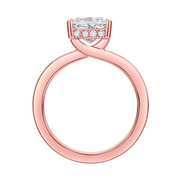 Princess Lab Grown Diamond Solitaire Knot Hidden Halo Bridal Ring Image 2 Galicia Fine Jewelers Scottsdale, AZ
