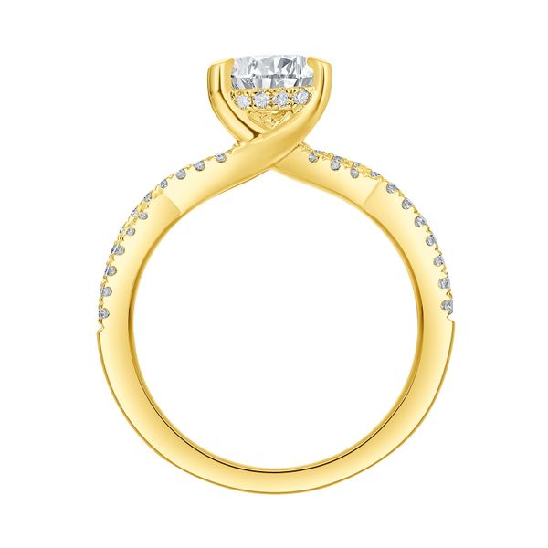 Oval Lab Grown Diamond Solitaire Dream Hidden Halo Bridal Ring Image 2 Mystique Jewelers Alexandria, VA