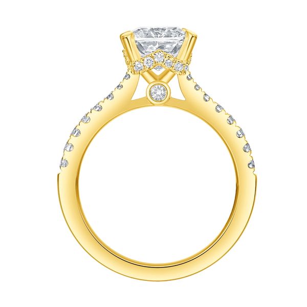 Cushion Lab Grown Diamond Solitaire Amor Hidden Halo Bridal Ring Image 2 Mystique Jewelers Alexandria, VA