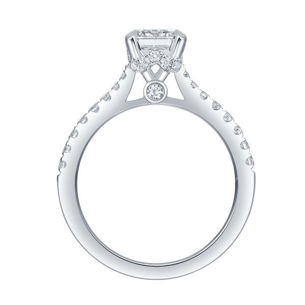 Emerald Lab Grown Diamond Solitaire Amor Hidden Halo Bridal Ring Image 2 Mystique Jewelers Alexandria, VA