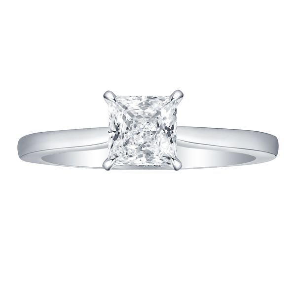 Princess Lab Grown Diamond Solitaire Oui Hidden Halo Bridal Ring Clater Jewelers Louisville, KY