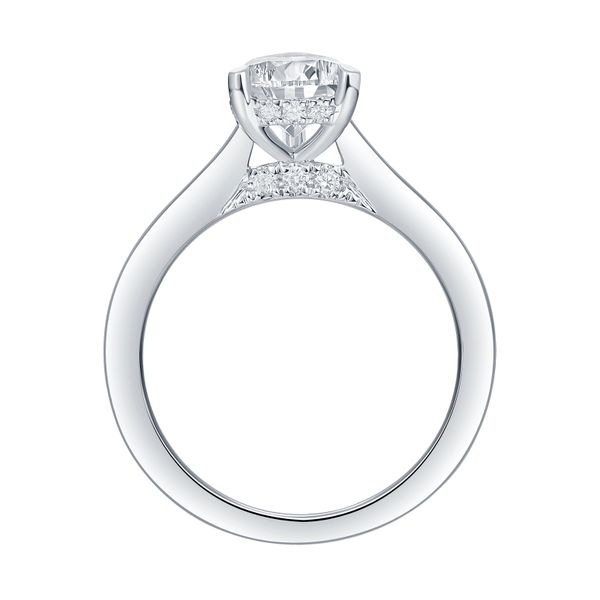 Pear Lab Grown Diamond Solitaire Oui Hidden Halo Bridal Ring Image 2 Mystique Jewelers Alexandria, VA