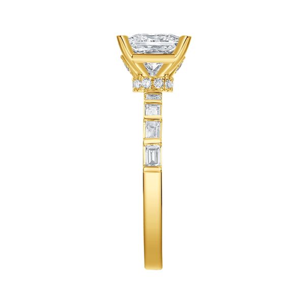 Lab Grown Diamond Princess Solitaire with Baguette Bridal Ring Image 3 Diamonds Direct St. Petersburg, FL