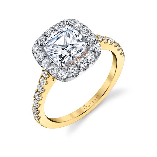 Women's Cushion Cut Two Tone Classic Halo Engagement Ring - Jacalyn Mark Allen Jewelers Santa Rosa, CA