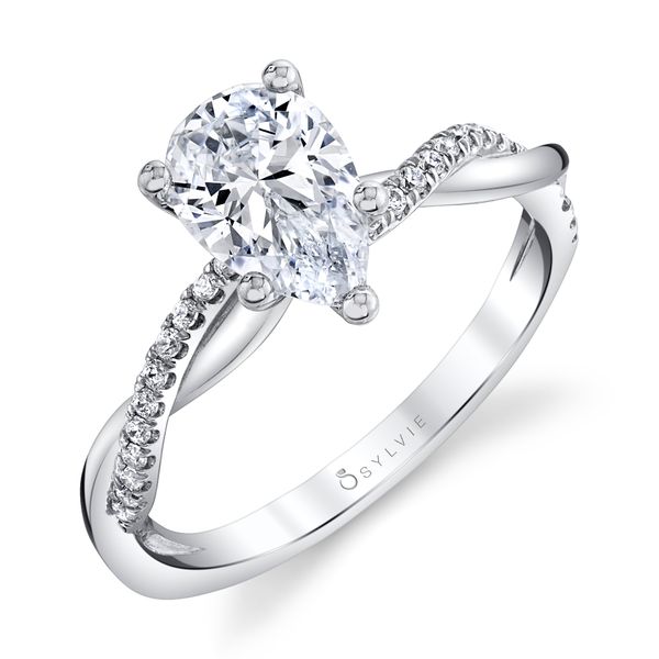 Women's Pear Shaped Diamond Spiral Engagement Ring - Yasmine Midtown Jewelers Herndon, VA