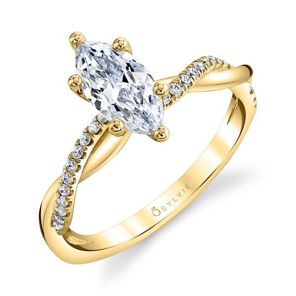 Women's Marquise Diamond Spiral Engagement Ring - Yasmine JMR Jewelers Cooper City, FL