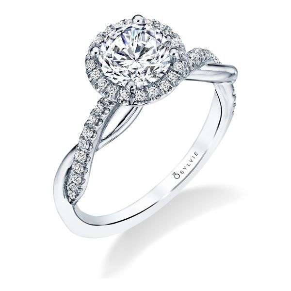 Spiral Engagement Ring with Halo - Coralie Brynn Marr Jewelers Jacksonville, NC