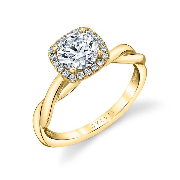 Women's Round Cushion Cut Modern Halo Spiral Engagement Ring - Coralie JMR Jewelers Cooper City, FL