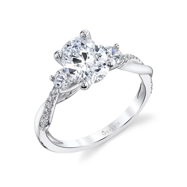 Women's Oval Cut Three Stone Twist Engagement Ring - Evangeline Cellini Design Jewelers Orange, CT