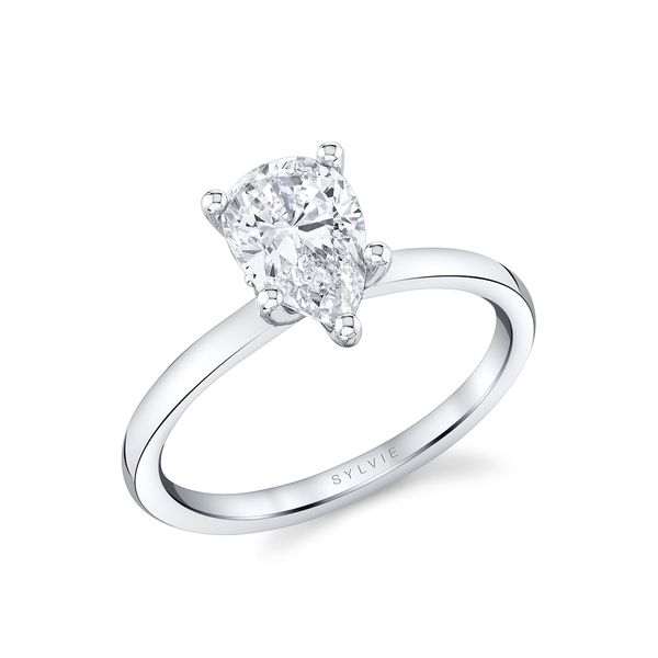 Women's Pear Shaped Solitaire Engagement Ring - Dominique Stuart Benjamin & Co. Jewelry Designs San Diego, CA