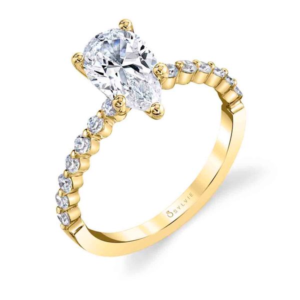 Women's Pear Shaped Classic Engagement Ring - Athena Cellini Design Jewelers Orange, CT