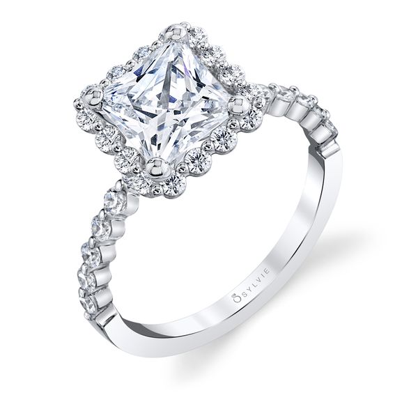 Women's Princess Cut Classic Halo Engagement Ring - Athena JMR Jewelers Cooper City, FL