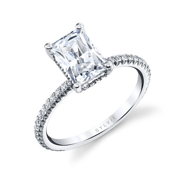 Sylvie Women's Radiant Cut Classic Engagement Ring Maryam
