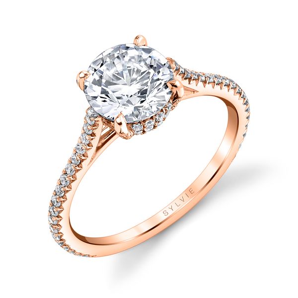 Women's Round Cut Classic Hidden Halo Engagement Ring - Steffi Stuart Benjamin & Co. Jewelry Designs San Diego, CA
