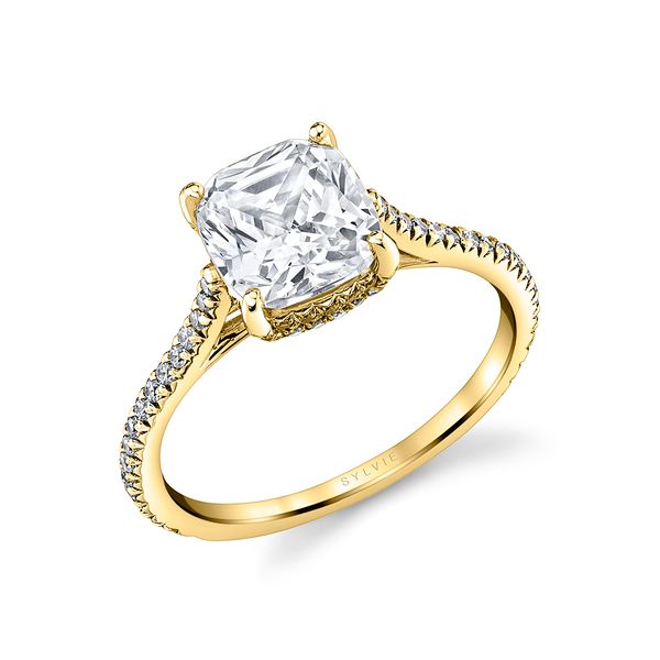 Women's Cushion Cut Classic Hidden Halo Engagement Ring - Steffi D'Errico Jewelry Scarsdale, NY