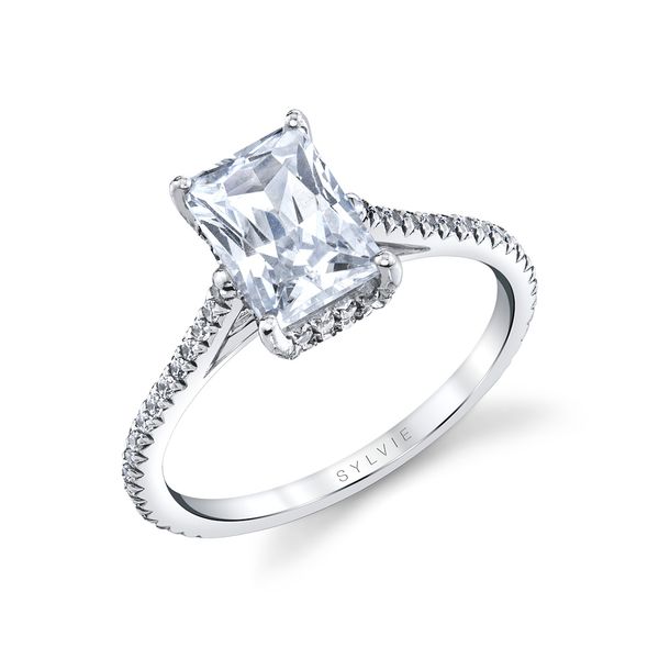 Women's Radiant Cut Classic Hidden Halo Engagement Ring - Steffi D'Errico Jewelry Scarsdale, NY