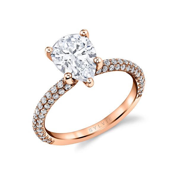 Women's Pear Shaped Classic Pave Engagement Ring - Braylin JMR Jewelers Cooper City, FL