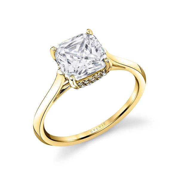 Women's Cushion Cut Solitaire Hidden Halo Engagement Ring - Carter D'Errico Jewelry Scarsdale, NY