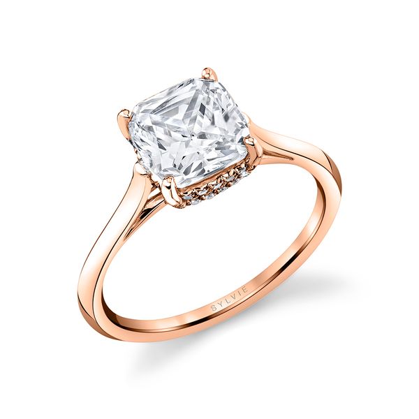 Women's Cushion Cut Solitaire Hidden Halo Engagement Ring - Carter JMR Jewelers Cooper City, FL