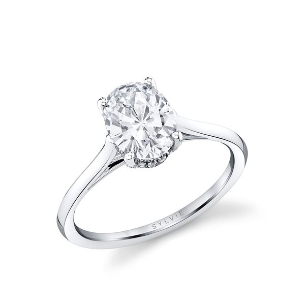 Women's Oval Cut Solitaire Hidden Halo Engagement Ring - Carter JMR Jewelers Cooper City, FL
