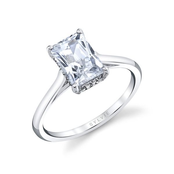 Women's Radiant Cut Solitaire Hidden Halo Engagement Ring - Carter D'Errico Jewelry Scarsdale, NY