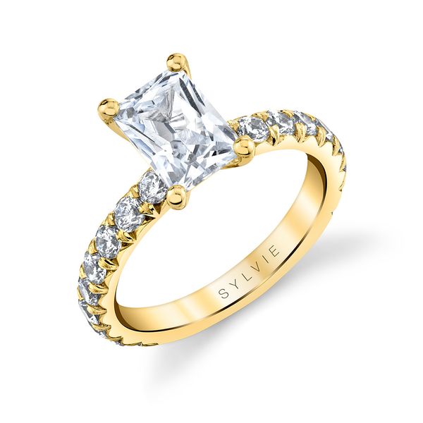 Women's Radiant Cut Classic Wide Band Engagement Ring - Marlise Mark Allen Jewelers Santa Rosa, CA