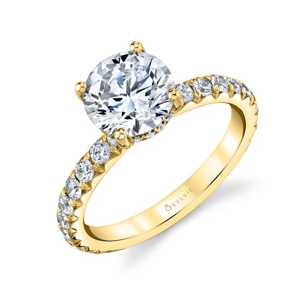 Women's Round Cut Classic Wide Band Engagement Ring - Malencia Stuart Benjamin & Co. Jewelry Designs San Diego, CA