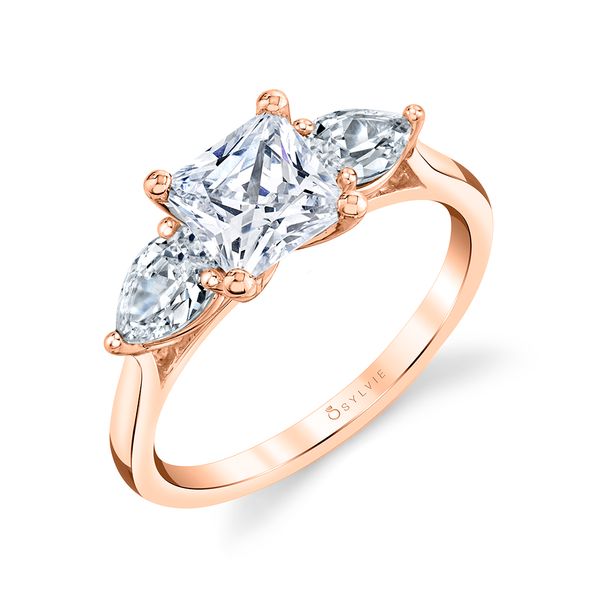 Women's Princess Cut Three Stone Engagement Ring - Martine Cellini Design Jewelers Orange, CT