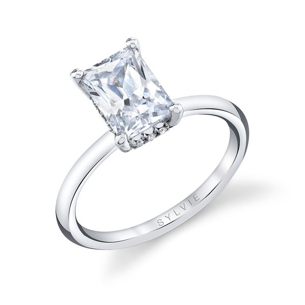 Women's Radiant Cut Hidden Halo Engagement Ring - Melany Mark Allen Jewelers Santa Rosa, CA