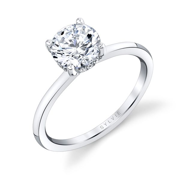 Francoise 10K Yellow Gold Twist Milgrain Shank .04CT Diamond Solitaire  Engagement Ring For Women - B