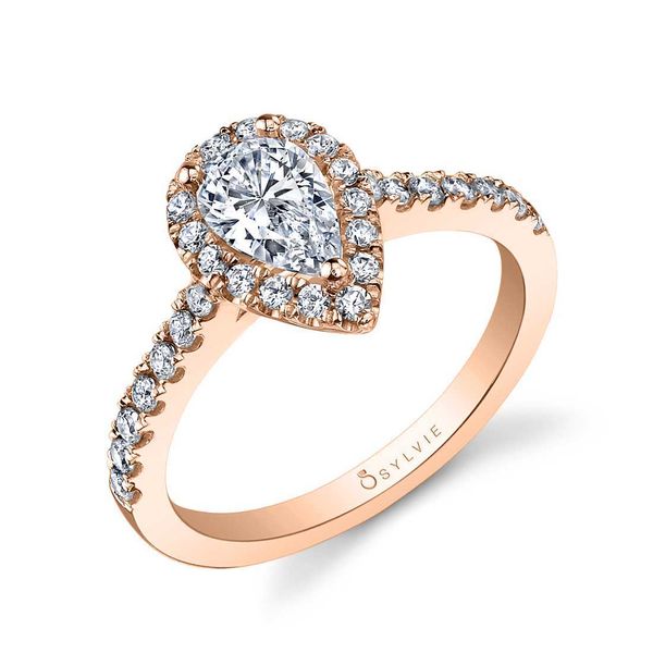 Women's Pear Shaped Classic Halo Engagement Ring - Chantelle Stuart Benjamin & Co. Jewelry Designs San Diego, CA