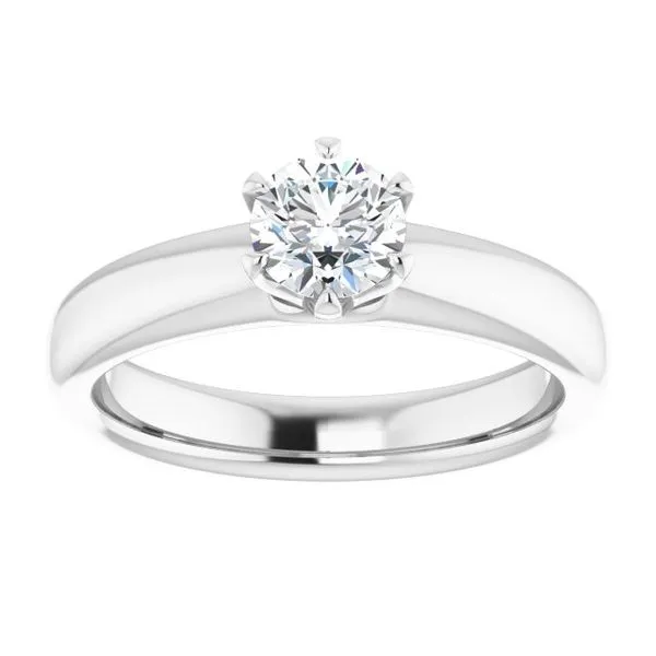 6 prong round diamond engagement ring