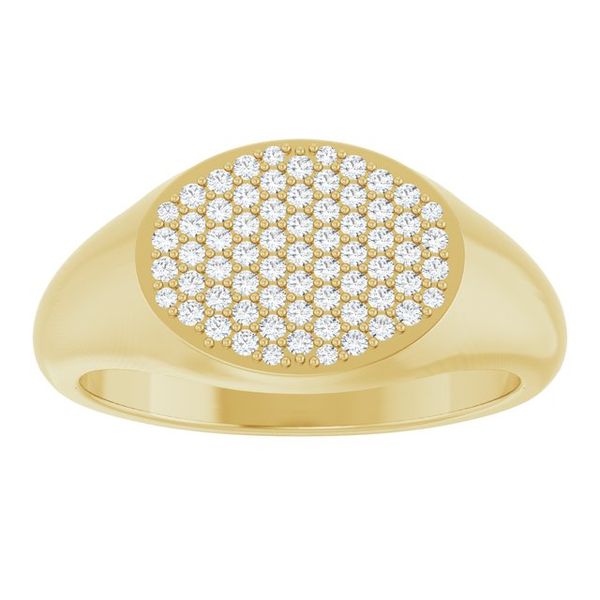 Pave'-Style Cluster Signet Ring Image 3 Falls Jewelers Concord, NC