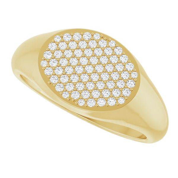 Pave'-Style Cluster Signet Ring Image 5 Falls Jewelers Concord, NC