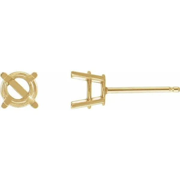 Round 4-Prong Lightweight Stud Earrings