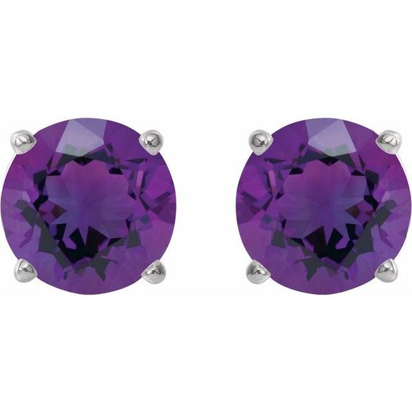 Round 4-Prong Lightweight Stud Earrings Image 2 S&E Jewelers Depew, NY