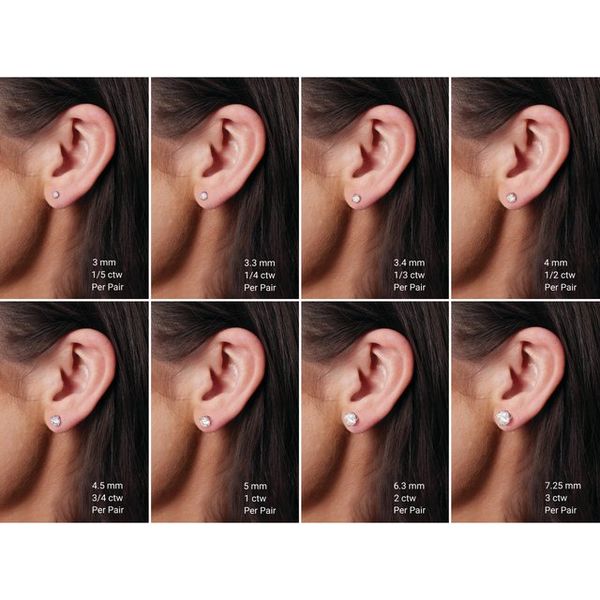 Round 4-Prong Lightweight Stud Earrings Image 3 S&E Jewelers Depew, NY