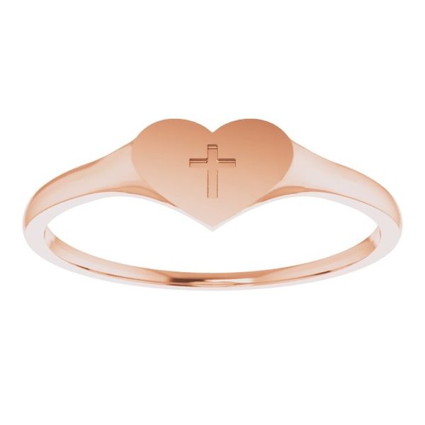 Youth Heart & Cross Ring Image 3 Priddy Jewelers Elizabethtown, KY