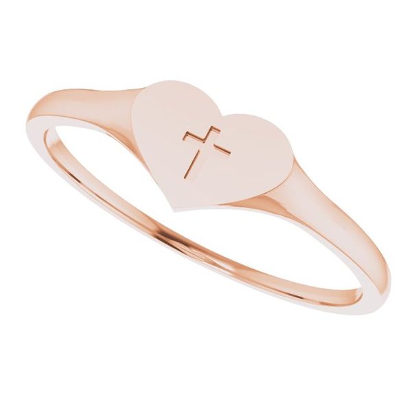 Youth Heart & Cross Ring Image 5 Priddy Jewelers Elizabethtown, KY