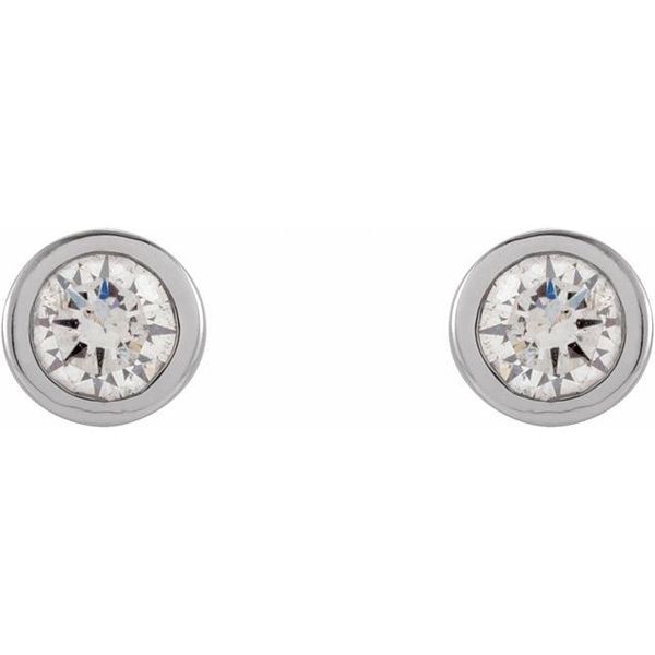 Round Micro Bezel-Set Stud Earrings Image 2 Barron's Fine Jewelry Snellville, GA