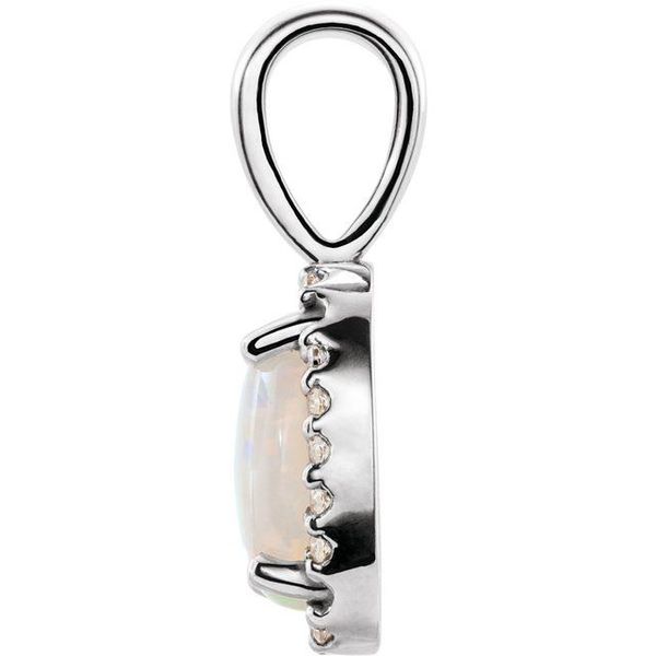 Oval 4-Prong Halo-Style Cabochon Pendant Image 2 Ross Elliott Jewelers Terre Haute, IN