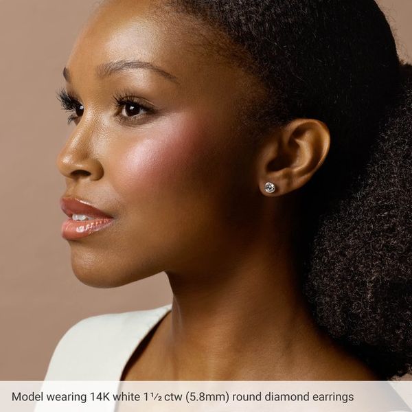Round Bezel-Set Cocktail-Style Stud Earrings Image 3 Arthur's Jewelry Bedford, VA
