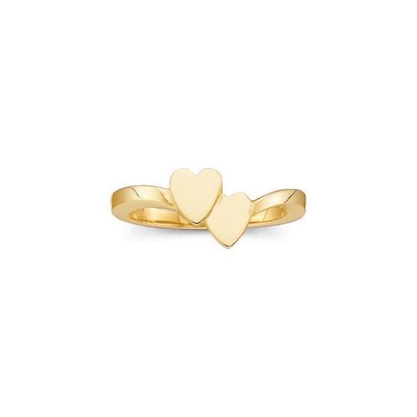 14K Yellow Gold Double Heart Drop V Ring - Jewelry By Sweet Pea|Amazon.com