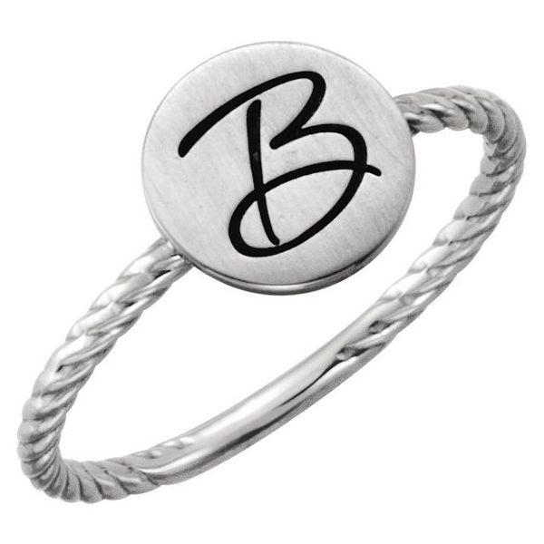 Be Posh® Engravable Rope Signet Ring Image 3 K. Martin Jeweler Dodge City, KS