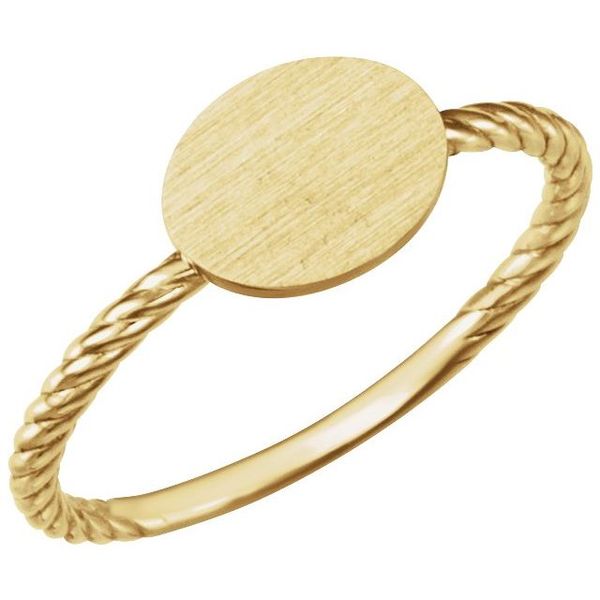 Be Posh® Engravable Rope Signet Ring Priddy Jewelers Elizabethtown, KY
