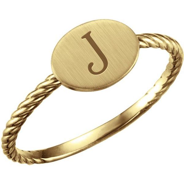 Be Posh® Engravable Rope Signet Ring Image 2 Jim's Jewelers Tyler, TX