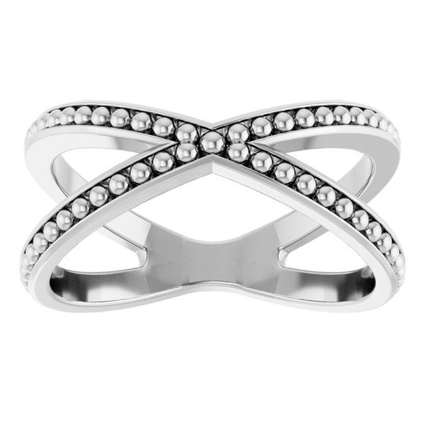 Beaded Criss-Cross Ring Image 3 Trenton Jewelers Ltd. Trenton, MI